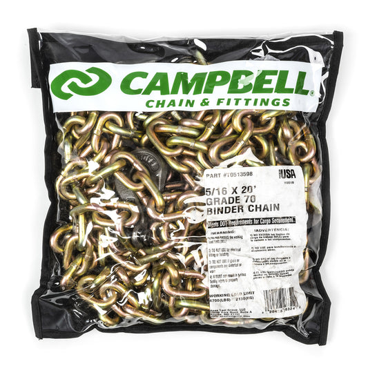Campbell Welded Steel Binder Chain 5/16 in. D X 20 ft. L