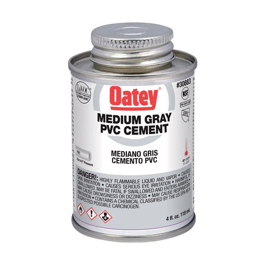 Oatey Gray Cement For PVC 4 oz