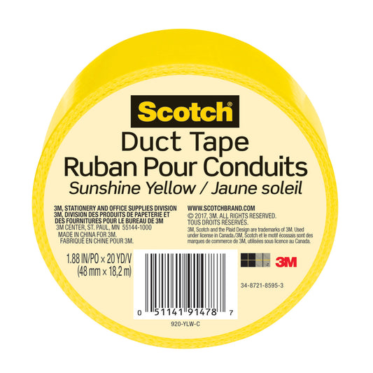Scotch 1.88 in. W X 20 yd L Yellow Solid Duct Tape