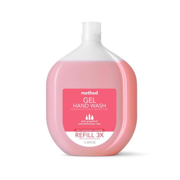 Gel antibacteriano para manos con aroma a pomelo rosado Method, 34 oz (paquete de 4)
