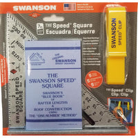 Swanson Speed Square 7.25 in. Aluminum, 5-in-1 Tool w/Black Markings & Blue Book