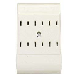 Leviton C21-49687-00I Ivory Six Outlet Plug-In Outlet Adapter