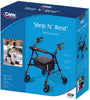 Carex Health Brands Step N Rest Blue Rolling Walker Aluminum/Plastic 39 in. H X 22.5 in. L