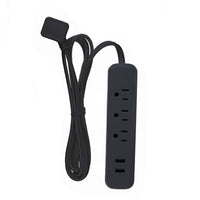 Globe Designer 6 ft. L 3 outlets Power Strip with USB Ports Black