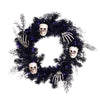 Celebrations Orange/Purple 50 ct 24 in. LED Prelit Black Skull Wreath (Pack of 4)