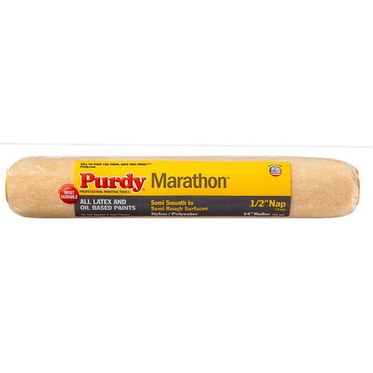 Purdy Marathon Nylon/Polyester 1/2 in. x 14 in. W Regular Paint Roller Cover 1 pk (Pack of 6)