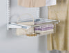 Rubbermaid White Large Capacity Convenient Storage Sliding Basket with Pull Handle