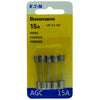 Bussmann 15 amps AGC Glass Tube Fuse 5 pk