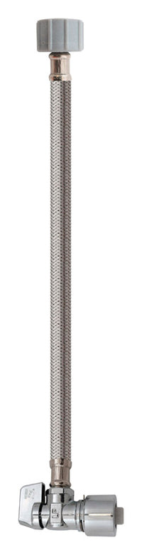 Keeney Quick Lock 1/2 in. Push in. X 1/2 in. D Push 20 in. Stainless Steel Toilet Supply Line