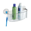 iDesign Power Lock 5  H X 5 in. W X 10 in. L Clear Shower Basket
