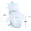 TOTO Legato One-Piece Elongated 1.28 GPF Toilet with CEFIONTECT and SoftClose Seat, WASHLET+ Ready, Cotton White - MS624234CEFG#01