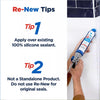 GE Re-New White Silicone Kitchen and Bath Caulk Sealant 9.5 oz (Pack of 12)