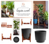 Bloem Charcoal Plastic Round Hopson Planter 14.5 H x 16 Dia. in. with Stand