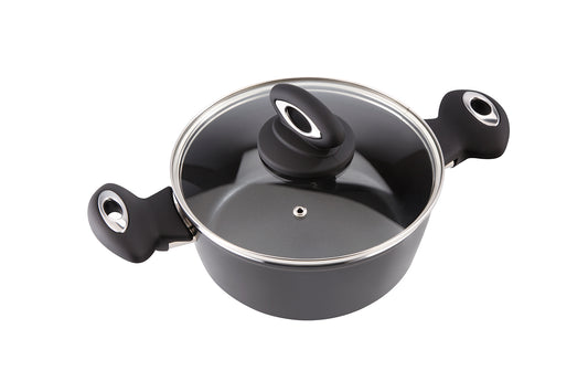 Nature 6Qts. Aluminum Non-Stick Stockpot With Glass Lid