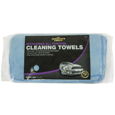 Detailer's Choice 14 in. L X 14 in. W Microfiber Cleaning Cloth 12 pk