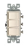 Leviton Decora 15 amps Single Pole Rocker Triple Combination Switch Light Almond 1 pk - Open Box