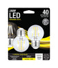 Feit Enhance G16.5 E26 (Medium) LED Bulb Soft White 40 Watt Equivalence 2 pk