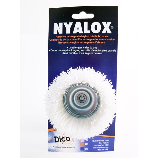 Dico Nyalox 2-1/2 in. Dia. x 1/4 in. x 1/4 Dia. Crimped Nylon Mandrel Mounted Cup Brush 4500 rpm