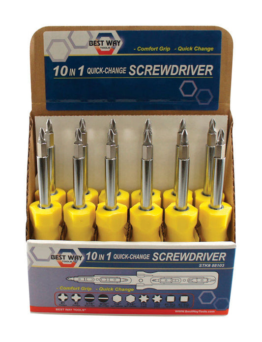 Best Way Tools 10-in-1 Screwdriver 8 in. (Pack of 12).
