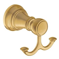 BRUSHED GOLD DOUBLE ROBE HOOK