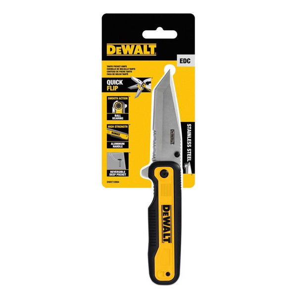 Navaja de bolsillo DEWALT Tanto negra/amarilla de acero inoxidable 7Cr de 7.8 in. - Oferta de la semana