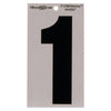 Hillman 5 in. Reflective Black Mylar Self-Adhesive Number 1 1 pc (Pack of 6)