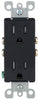 Leviton Decora 15 amps 125 V Duplex Black Outlet 5-15R 1 pk