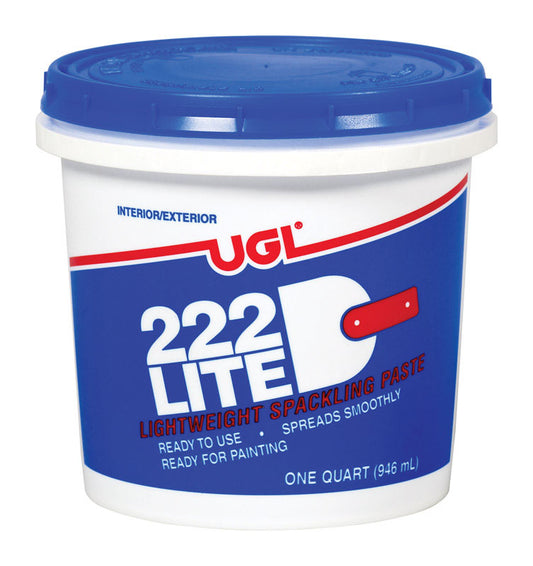UGL 222 Lite Ready to Use White Lightweight Spackling Paste 1 qt. (Pack of 6)