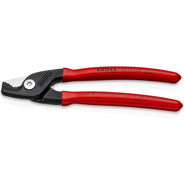 Cizallas para cables Knipex StepCut, rojas, 6.29 in. L, 1 AWG