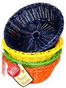 Tcp Tablecraft Hm1175a 8-1/4 X 3-1/4 Round Rattan Basket Assorted Colors