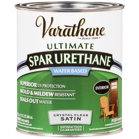 Varathane Clear Satin Sheen 275 g/L Water Based Spar Varnish  90 sq. ft. Coverage 1 qt.