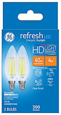 GE Lighting Refresh BC E12 (Candelabra) LED Bulb Daylight 40 Watt Equivalence 2 pk