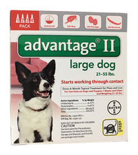 Bayer Advantage II Liquid Dog Flea Drops Imidacloprid/Pyriproxyfen 4 pk