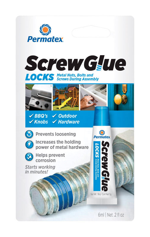 Permatex Screw Glue Blue Liquid Medium Strength Adhesive 0.2 oz.