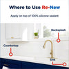 GE Re-New White Silicone Kitchen and Bath Caulk Sealant 9.5 oz (Pack of 12)