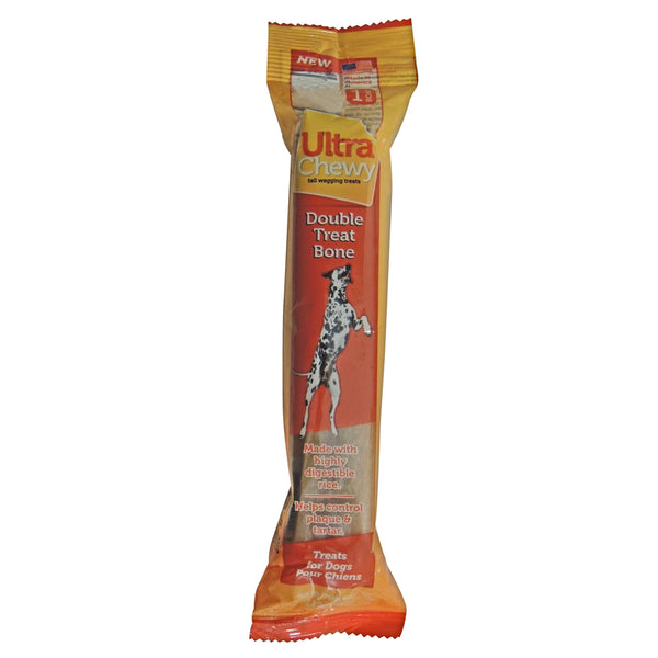 Ultra Chewy Double Treat Rice & Chicken Grain Free Bone For Dogs 7 in. 1 pk (paquete de 24)