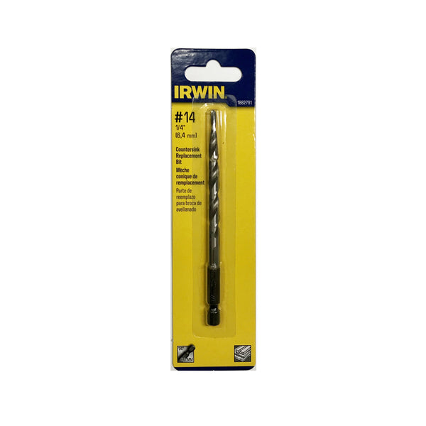 Broca avellanadora de acero de alta velocidad Irwin n.° 14 x 1/4 pulg. D, 1 pieza