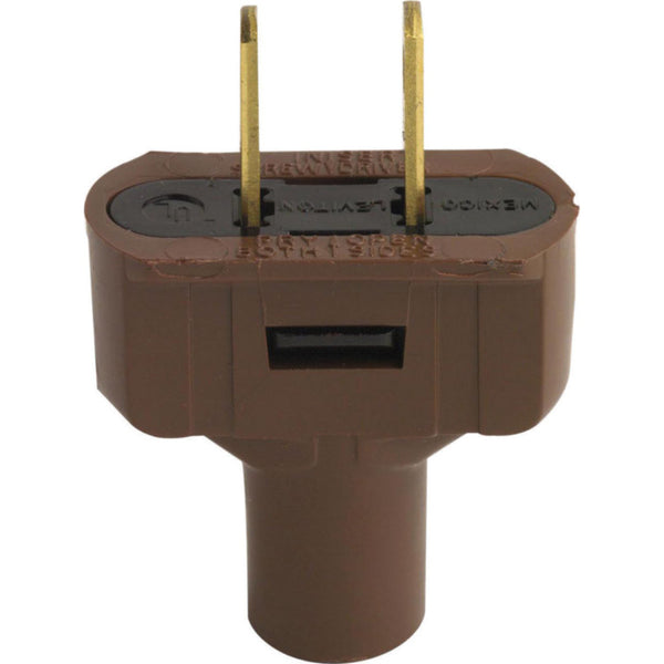 Leviton Residential Vinyl Straight Blade Plug 1-15P 18-14 AWG 2 Pole 2 Wire (Pack of 25)