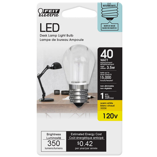 Feit Electric Warm White Non-Dimmable LED 120V 350 Lumens 3000K 40W Equivalent