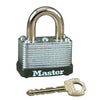 Master Lock 15/16 in. H x 13/16 in. W x 1-1/2 in. L Laminated Steel Warded Locking Padlock 1 pk (Pack of 4)