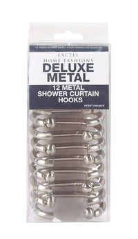 Excell Brushed Nickel Copper Metal Shower Curtain Rings 12 pk