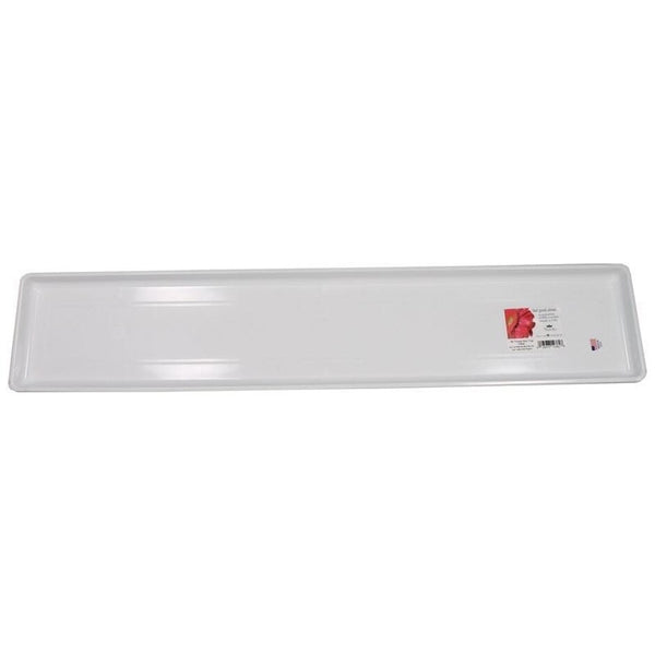 Novelty Countryside Flower Box Tray 36 in White Durable Plastic Planter Saucer for Deck and Patio Protection