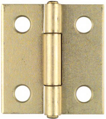 National Hardware 1-3/8 in. L Brass-Plated Door Hinge 2 pk