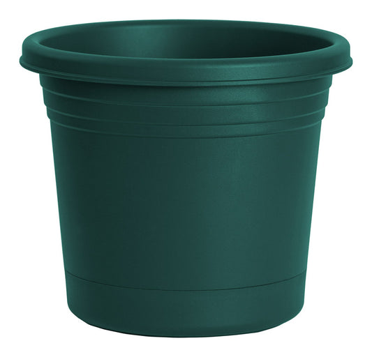 Rugg Green Polyresin UV-Resistant Round Planter 8 in. with Saucer