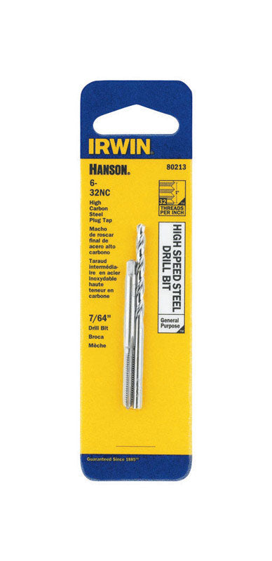 Irwin Hanson 80213 7/64 6-32Nc High Speed Steel Drill Bit & Tap  (Pack Of 3)