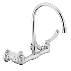 Chrome two-handle utility faucet