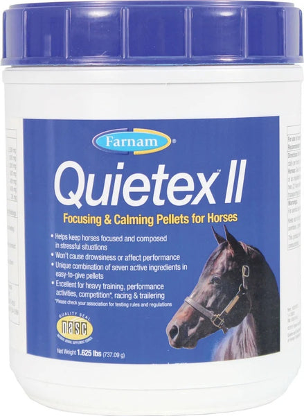 Quietex II Focusing and Calming Pellets for Horses Supports Relaxation Reduces Stress Helps Focus Easy-to-Give Pellets 1.625 lb