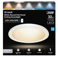 Feit Electric 15 in. W White LED Flat Panel Light Fixture