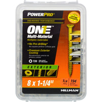 Hillman POWERPRO ONE No. 8 X 1-1/4 in. L Star Flat Head Multi-Material Screw 1 lb 194 pk