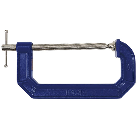Irwin Quick-Grip Steel Blue Large Handle Adjustable C-Clamp 900 lbs. Capacity, 13.8 L x 6.6 W in.